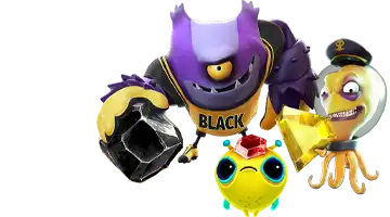 Изображение с яркими маскотами New Retro онлайн-казино, демонстрирующими джекпот-акции, с красочными и выразительными лицами, создавая атмосферу веселья и азарта перед большими выигрышами.